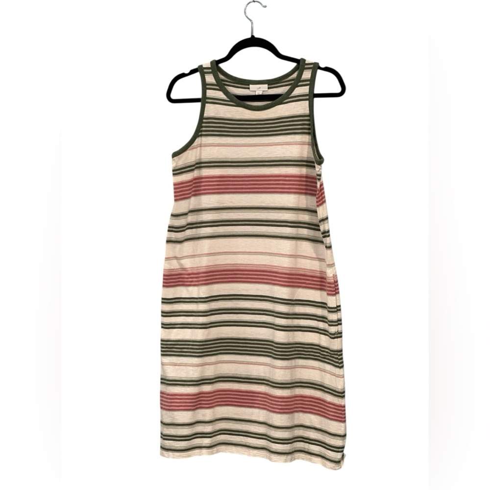 J. Jill Green and White Striped Top